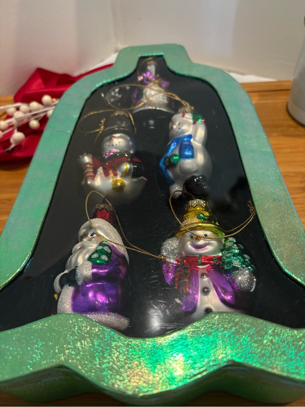VTG Set of 5 Molded Glass Ornaments